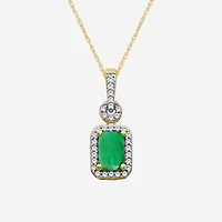 Womens Gemstone & 1/10 CT. T.W. Natural Diamond 10K Gold 18 Inch Pendant Necklace