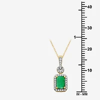 Womens Gemstone & 1/10 CT. T.W. Natural Diamond 10K Gold 18 Inch Pendant Necklace