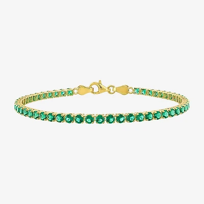 Gemstone Sterling Silver 7.25 Inch Tennis Bracelet