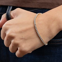 (H-I / I1) 2 CT. T.W. Lab Grown White Diamond 10K or Yellow Gold 7.25 Inch Tennis Bracelet