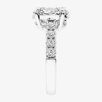 Signature By Modern Bride (G-H / Si1-Si2) Womens 4 3/8 Ct. T.W. Lab Grown White Diamond 14K Gold Oval Side Stone Engagement Ring