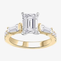 Signature By Modern Bride (G-H / Si1-Si2) Womens 2 3/4 CT. T.W. Lab Grown White Diamond 14K Gold Side Stone Engagement Ring
