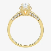 (H-I / Si1-Si2) Womens 1 CT. T.W. Lab Grown White Diamond 10K Gold Marquise Halo Engagement Ring