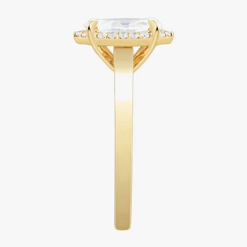 (H-I / Si1-Si2) Womens 1 CT. T.W. Lab Grown White Diamond 10K Gold Marquise Halo Engagement Ring