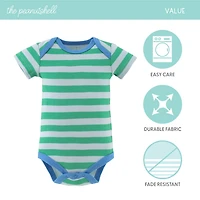 The Peanutshell Dino Truck Baby Boys Round Neck Short Sleeve 4-pc. Bodysuit