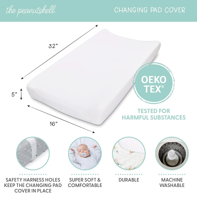 The Peanutshell Rainbow Floral 3-pc. Changing Pad Cover