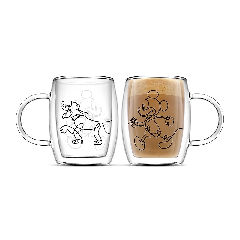 Joyjolt Mickey And Pluto Aroma 2-pc. Mickey and Friends Coffee Mug