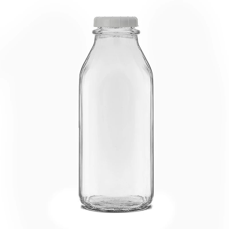 Joyjolt Glass Milk Bottles With Silicone Pour Lid Beverage Dispenser