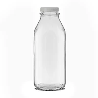 Joyjolt Glass Milk Bottles With Silicone Pour Lid Beverage Dispenser