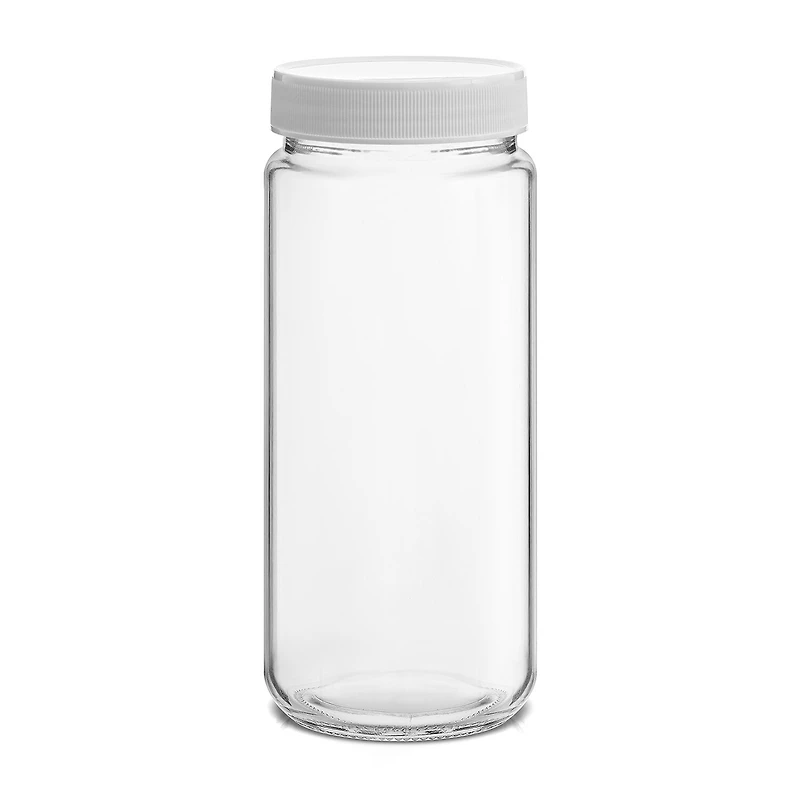 Joyjolt Glass Juice Bottles With Lids (White) 8-pc. Water Bottle