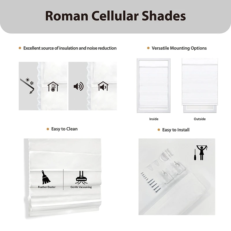 Insulating Energy Saving Cordless Blackout Roman Shade