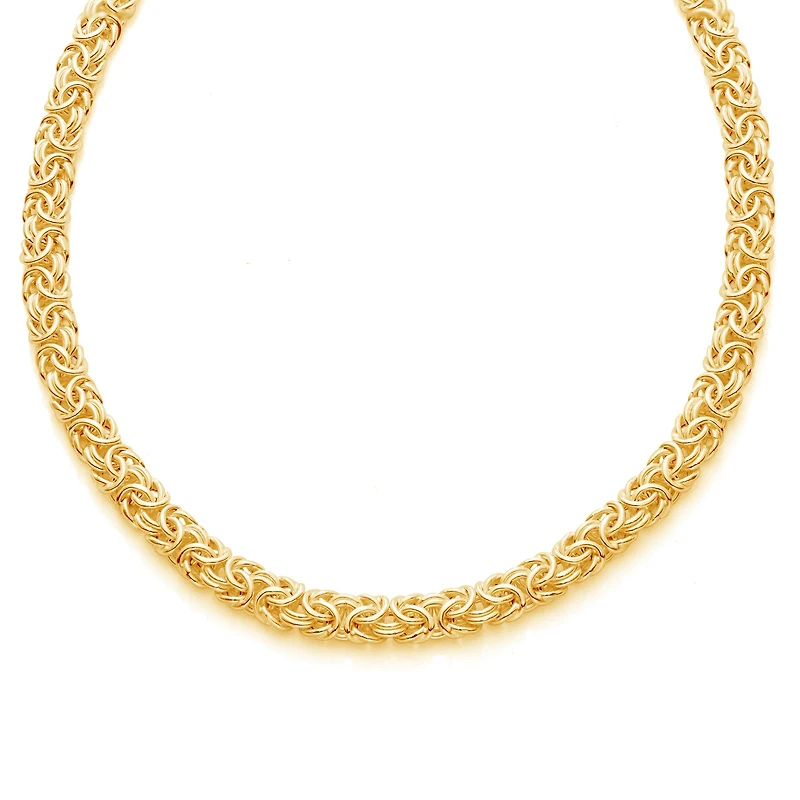 Made in Italy Womens 14K Gold Over Silver 20 Inch Byzantine Chain Necklace