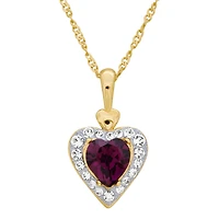 Womens Genuine Multi Color Crystal 14K Rose Gold Over Silver Heart 18 Inch Pendant Necklace