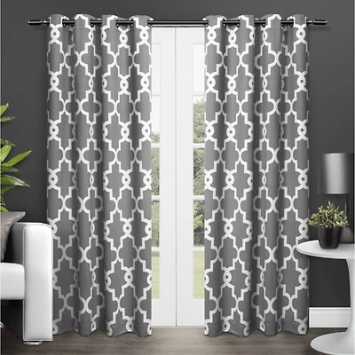 Exclusive Home Curtains Ironwork Grommet Top Energy Saving Blackout Set of 2 Curtain Panel