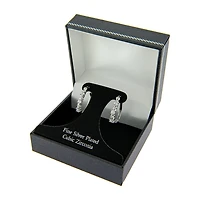 Sparkle Allure Womens Cubic Zirconia 23mm Hoop Earrings
