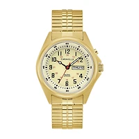 Caravelle Designed By Bulova Mens Gold Tone Stainless Steel Expansion Watch 44c112