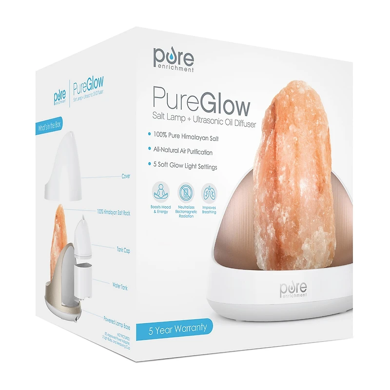 Pure Enrichment Pureglow Crystal Salt Lamp Large Oil Diffuser