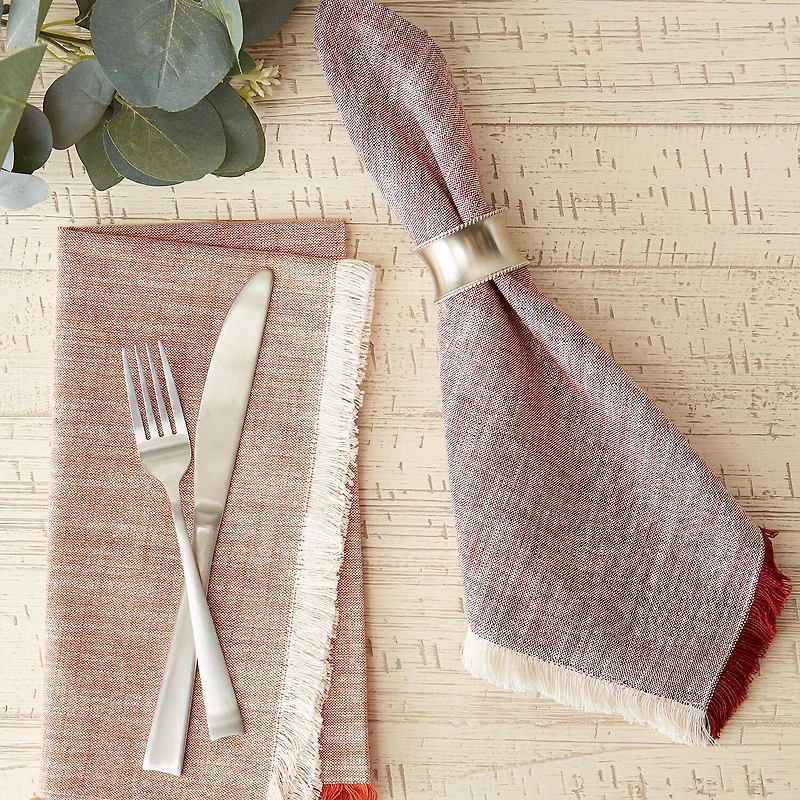 Design Imports Burnt Orange Fringe 6-pc. Napkins
