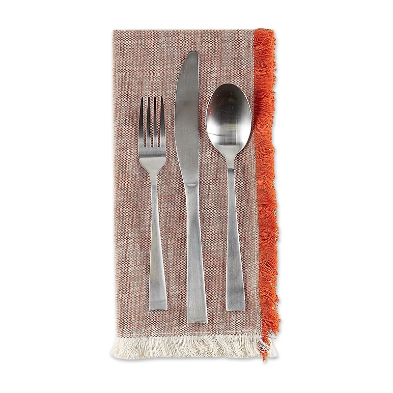Design Imports Burnt Orange Fringe 6-pc. Napkins