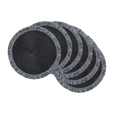 Design Imports Round 6-pc. Fringed Placemat