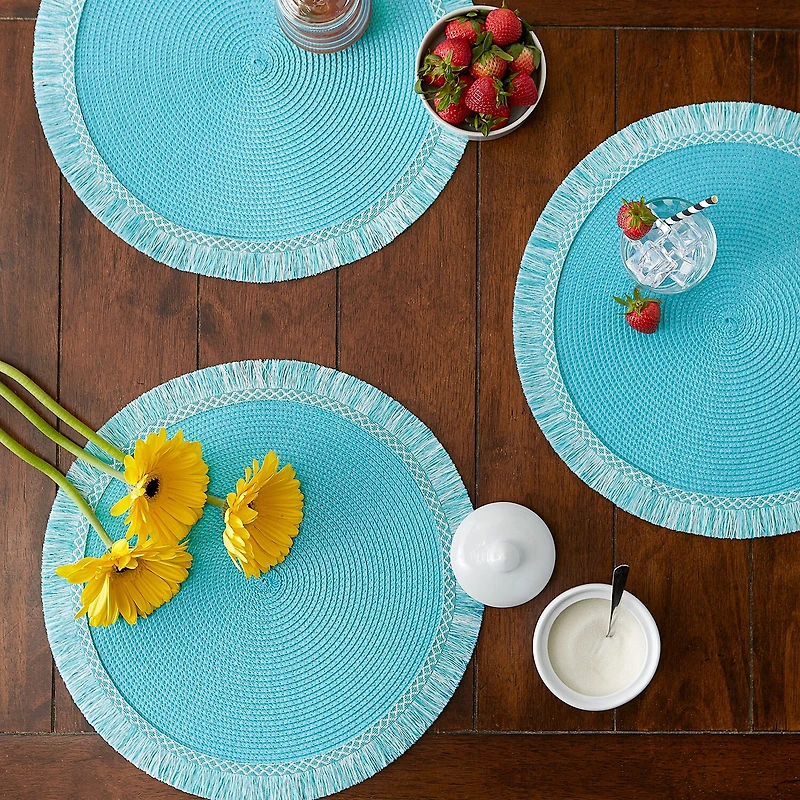 Design Imports Round 6-pc. Fringed Placemat