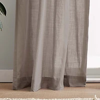 CHF 100% Cotton Tie Top Sheer Set of 2 Curtain Panel