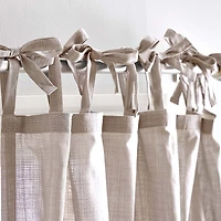 CHF 100% Cotton Tie Top Sheer Set of 2 Curtain Panel