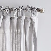 CHF 100% Cotton Tie Top Sheer Set of 2 Curtain Panel