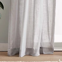 CHF 100% Cotton Tie Top Sheer Set of 2 Curtain Panel
