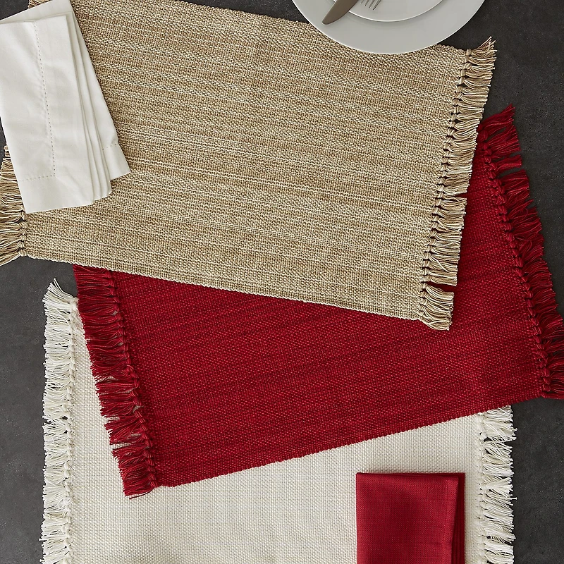 Design Imports Tango Red Fringe 8-pc. Placemats & Napkin Set