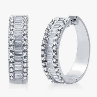 2 CT.T.W. (H-I / I1) Lab Grown White Diamond 10K or 14K Gold 24.2mm Hoop Earrings