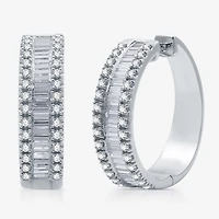 2 CT.T.W. (H-I / I1) Lab Grown White Diamond 10K or 14K Gold 24.2mm Hoop Earrings