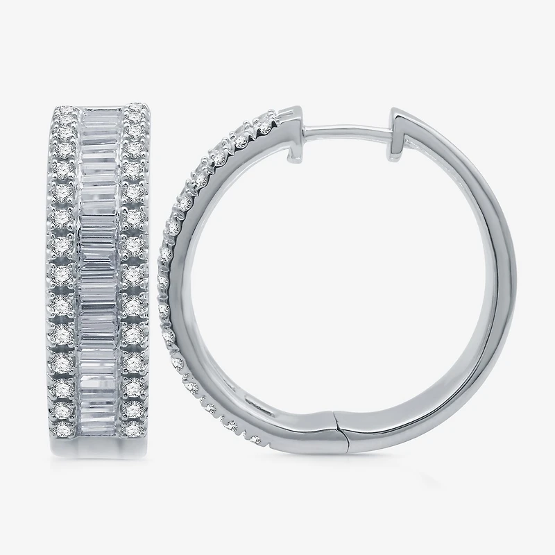 2 CT.T.W. (H-I / I1) Lab Grown White Diamond 10K or 14K Gold 24.2mm Hoop Earrings