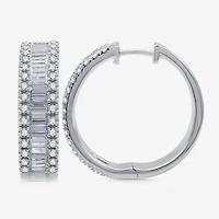 2 CT.T.W. (H-I / I1) Lab Grown White Diamond 10K or 14K Gold 24.2mm Hoop Earrings