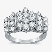 Womens 2 CT. T.W. Natural White Diamond 10K Gold Cluster Band