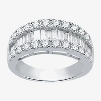 (H-I / I1) Womens 2 CT. T.W. Lab Grown White Diamond 10K Gold Anniversary Wedding Band