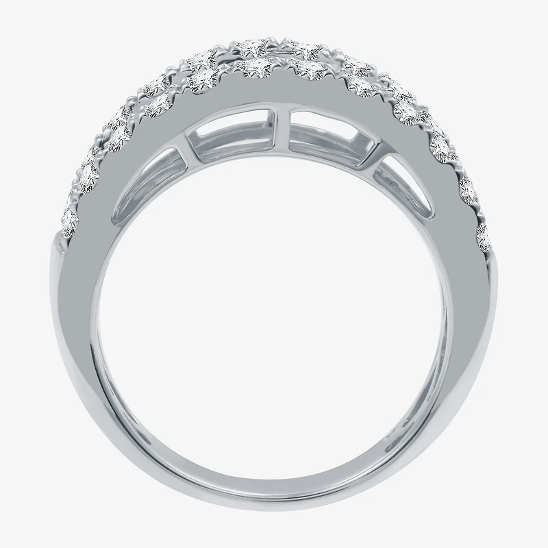 (H-I / I1) Womens 2 CT. T.W. Lab Grown White Diamond 10K Gold Anniversary Wedding Band