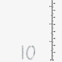 Womens 1/4 CT. T.W. Natural White Diamond Sterling Silver 19.9mm Hoop Earrings