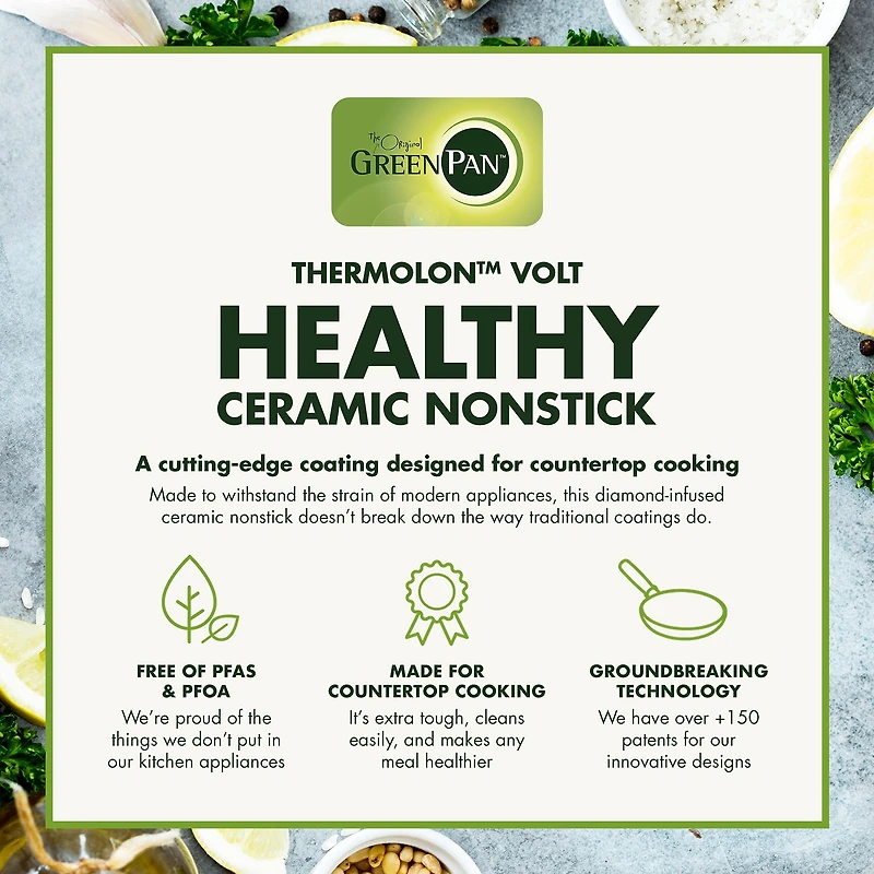 GreenPan Electrics Healthy Ceramic Nonstick, 3-in-1 Reversible Grill, Griddle & Raclette