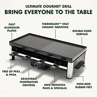 GreenPan Electrics Healthy Ceramic Nonstick, 3-in-1 Reversible Grill, Griddle & Raclette