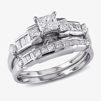 1 CT.T.W. Natural Diamond 14K Gold Bridal Set