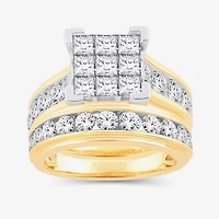 Womens 4 CT. T.W. Natural White Diamond 14K Gold Bridal Set