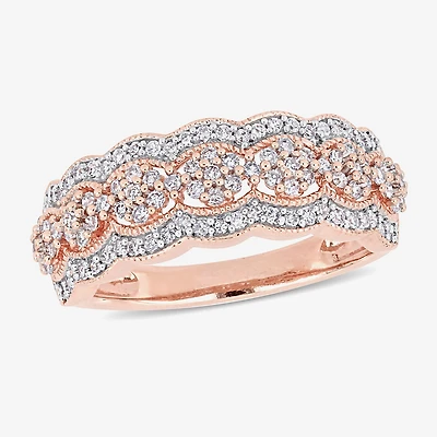 Womens 2.5MM 1/2 CT. T.W. Natural White Diamond 10K Gold Anniversary Band