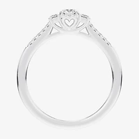 G-H / Si1-Si2) Womens 1/3 CT. T.W. Lab Grown White Diamond Sterling Silver Side Stone 3-Stone Promise Ring