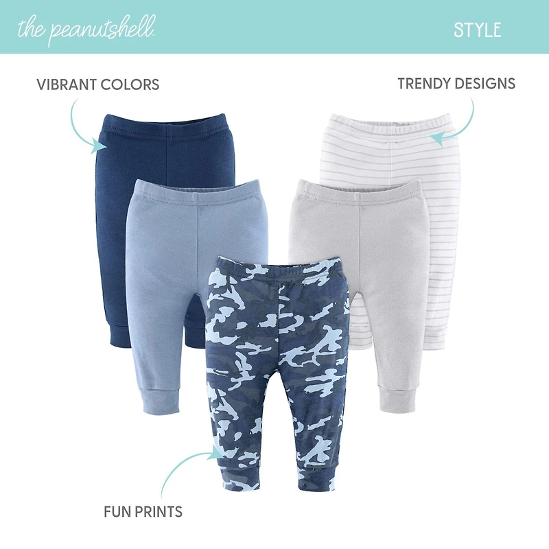 The Peanutshell Blue Camo Baby Boys Mid Rise Tapered Regular Fit Pull-On Pant