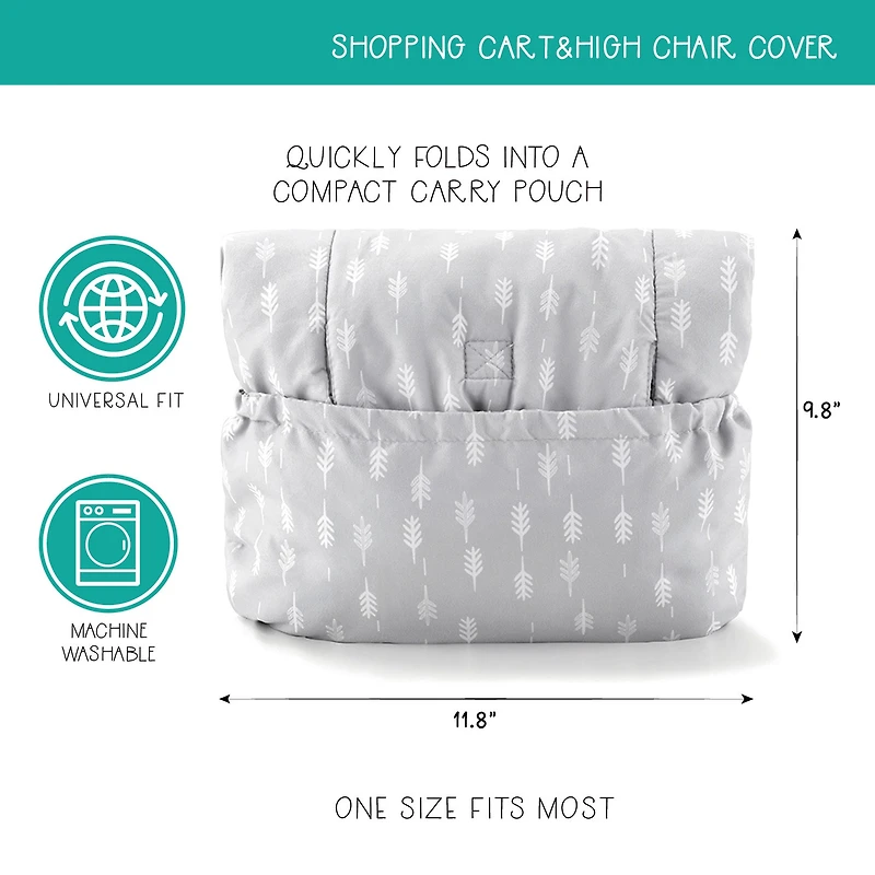 Belle Gray Leaf Leaf Shopping Cart Cover