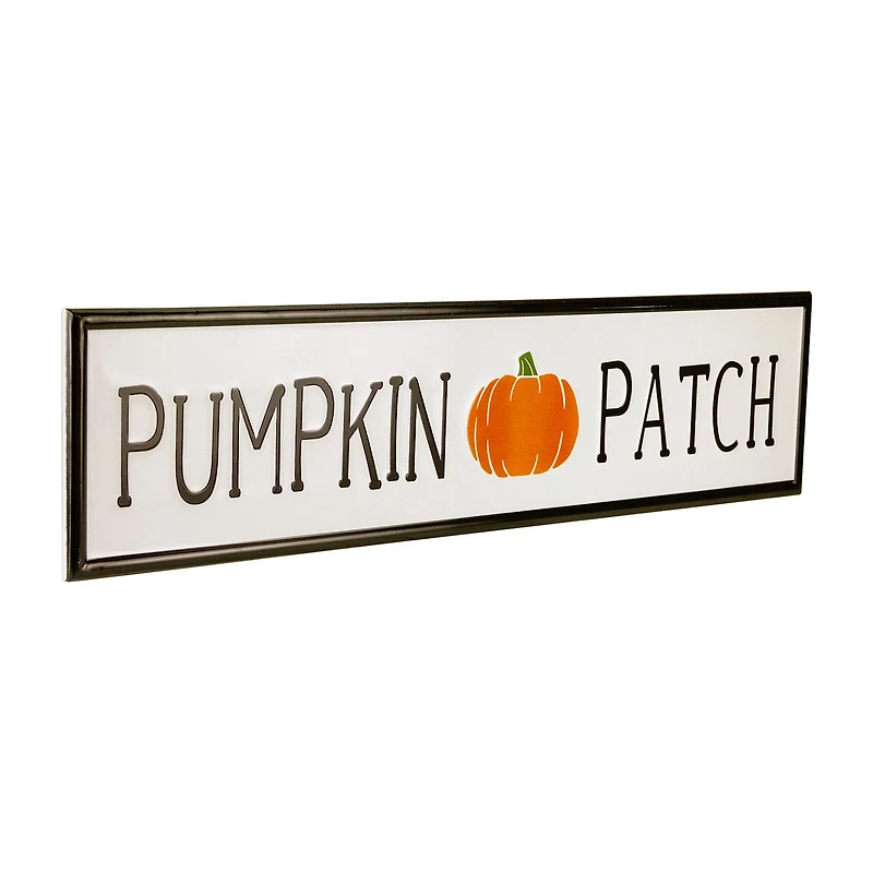 Northlight 31.5in Black And Orange Pumpkin Patch Autumn Metal Wall Art