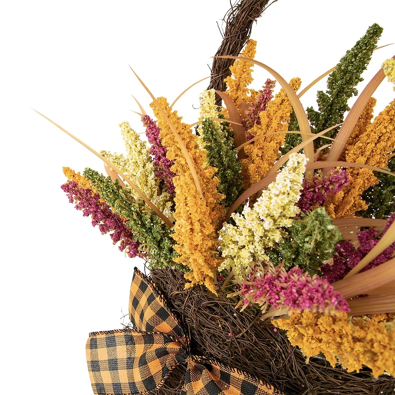 Northlight 22in Autumn Harvest Artificial Fall Foliage Wall Basket