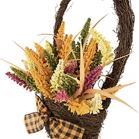Northlight 22in Autumn Harvest Artificial Fall Foliage Wall Basket
