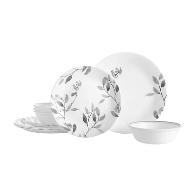 Corelle Boutique 12-pc Misty Leaves Dinnerware Set